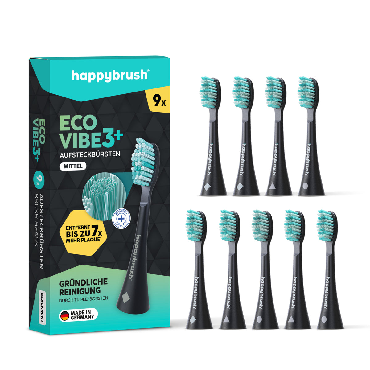 Têtes de brosse Sonique V3+ | Noire 9x