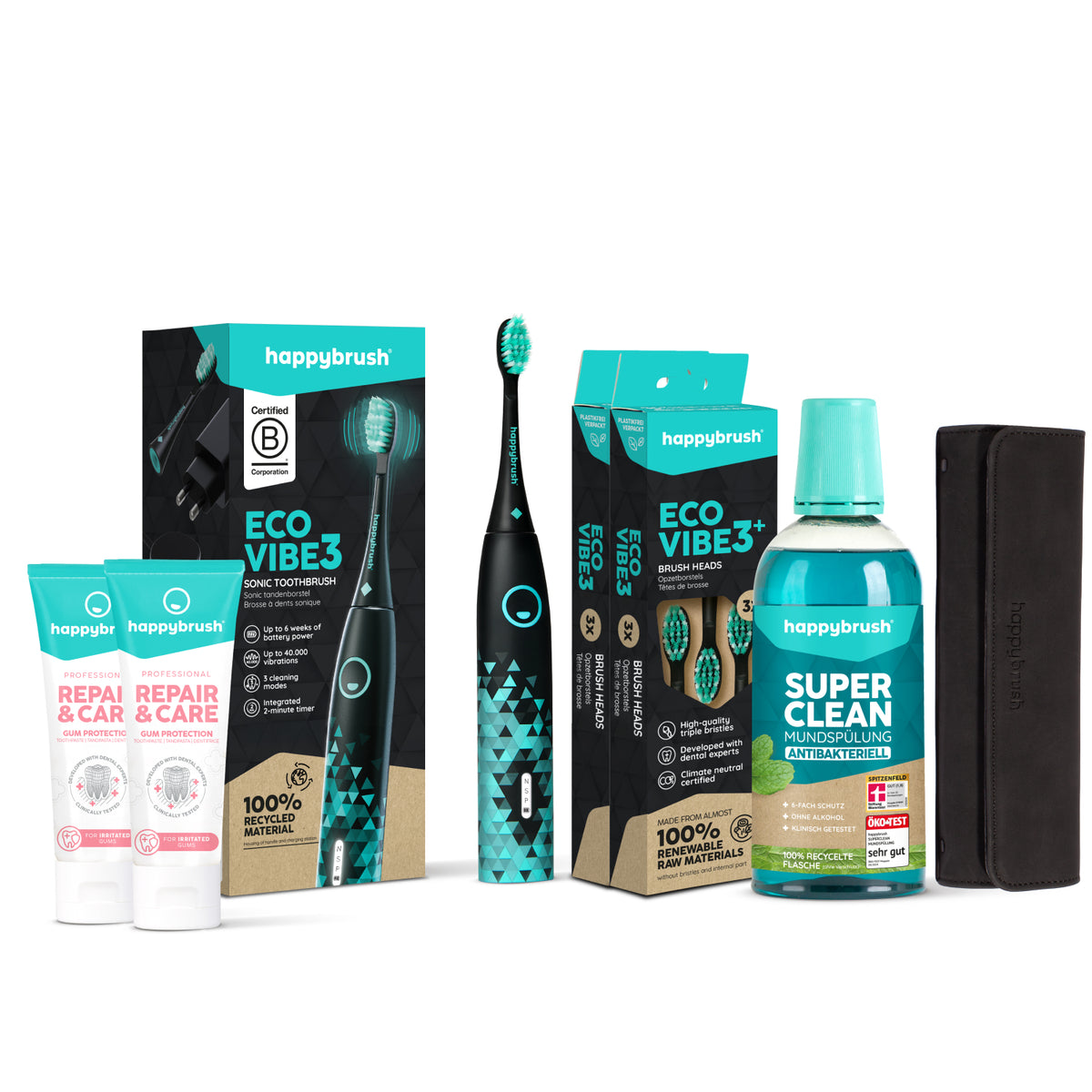 Brosse à Dents Sonique | Eco Vibe 3 Noir | Set L