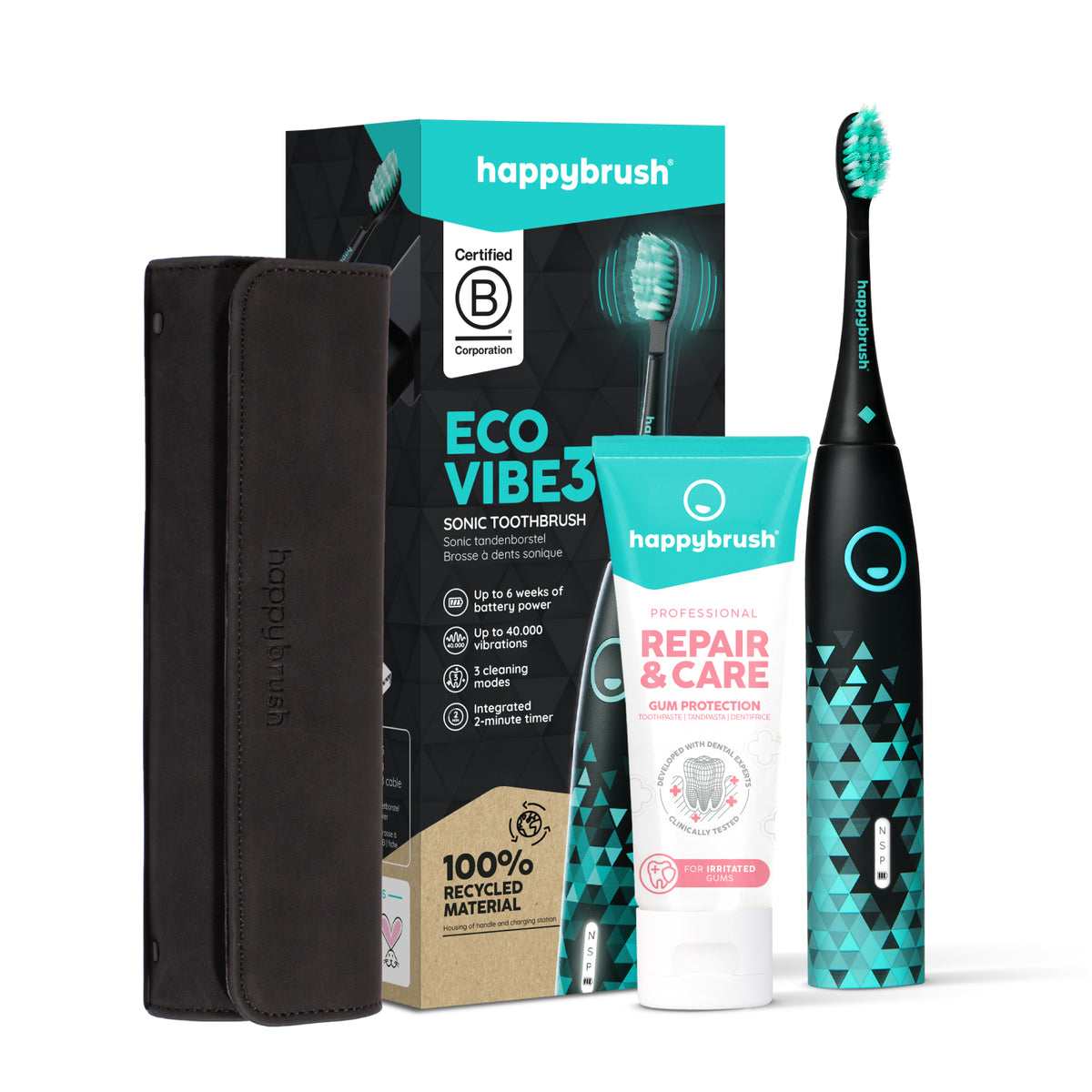 Brosse à Dents Sonique | Eco Vibe 3 Noir | Set M
