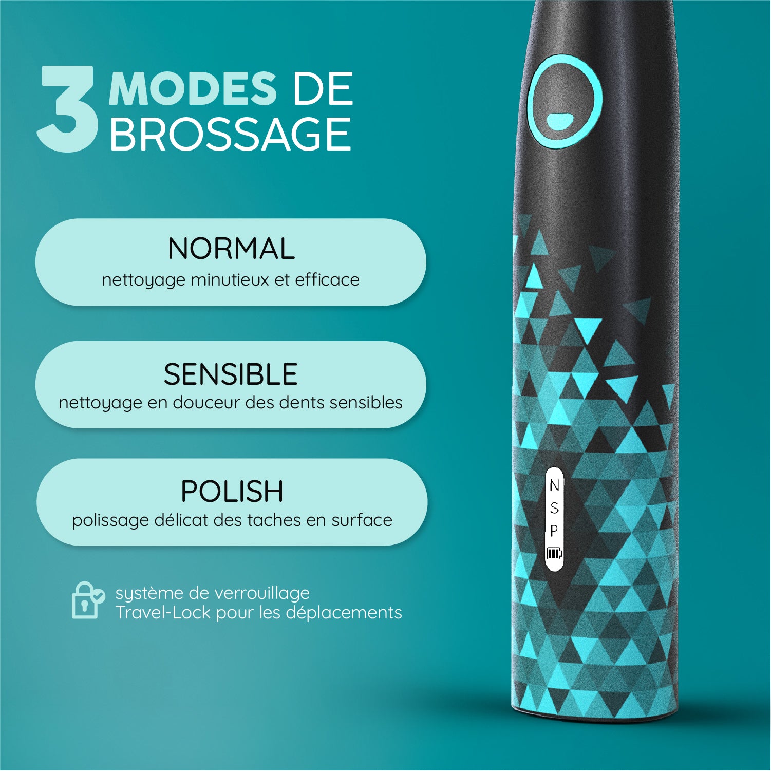 Brosse à Dents Sonique | Eco Vibe 3 Noir | Set M
