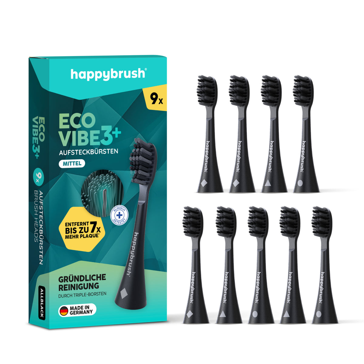 Têtes de brosse Sonique V3+ | Allblack 9x