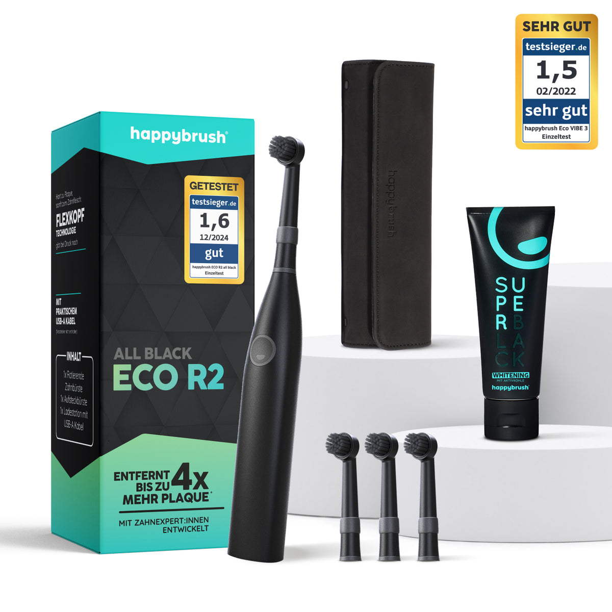 Brosse à Dents Électrique Rotative R2 | AllBlack | Set L