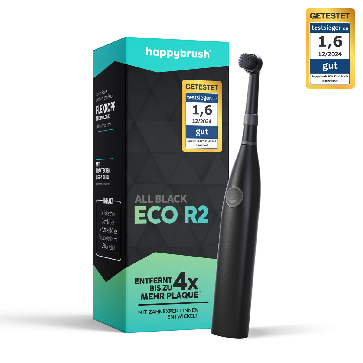 Brosse à Dents Électrique Rotative R2 | AllBlack | Set S