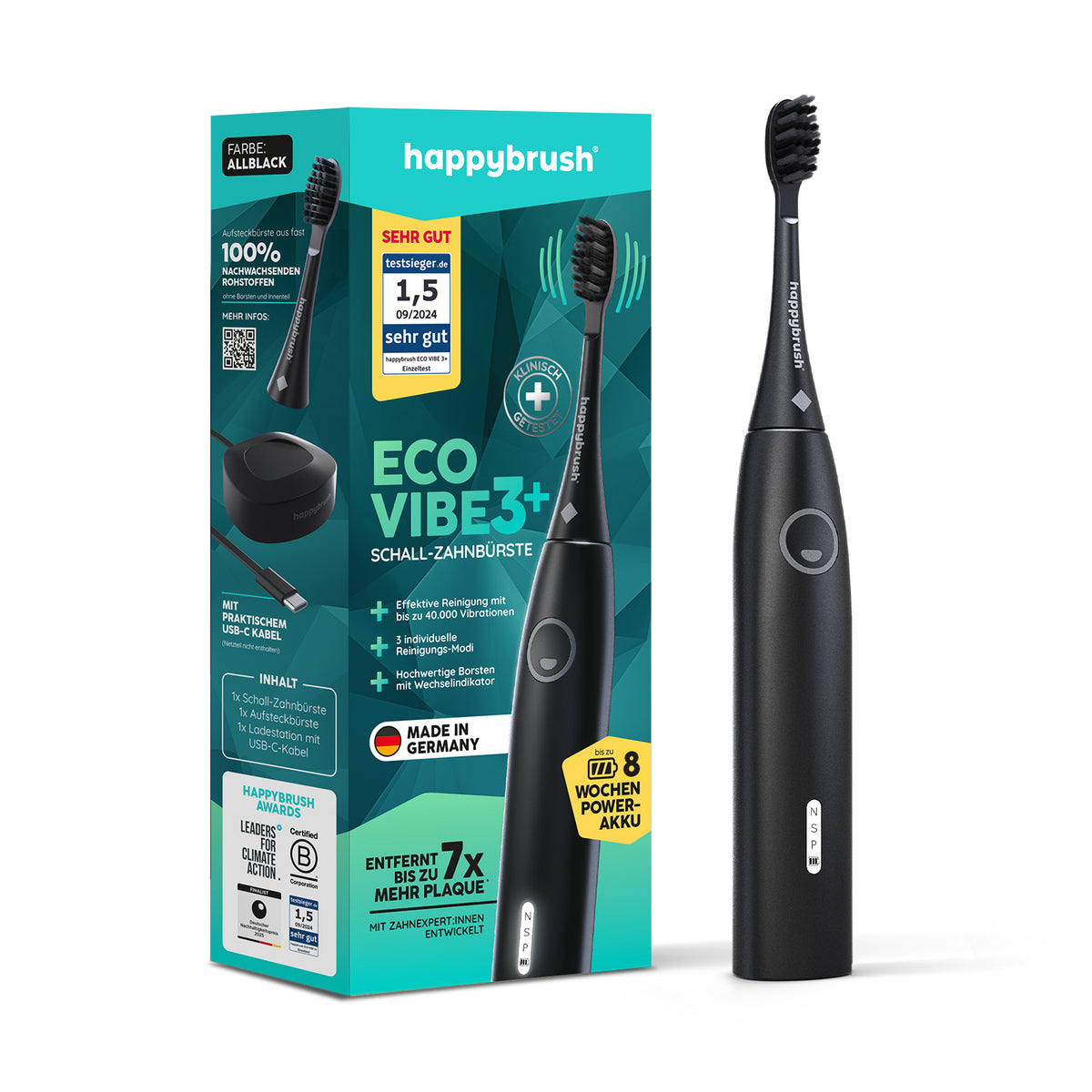 Brosse à Dents Sonique | Eco Vibe 3+ AllBlack | Set S