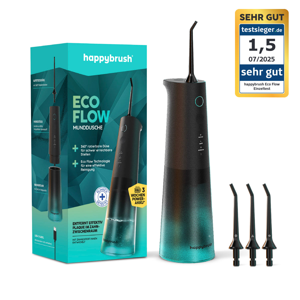 Jet Dentaire Hydropulseur & Canules | Eco Flow | Allblack
