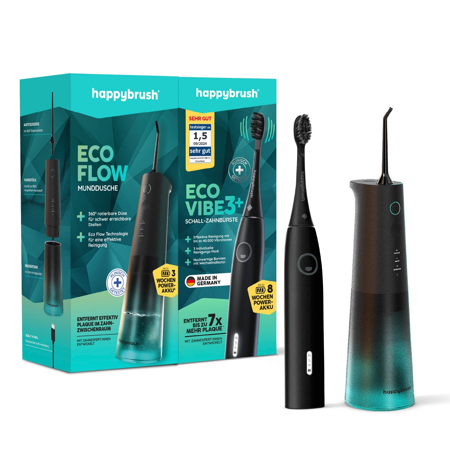 Set Jet Dentaire Hydropulseur & Brosse à Dents Sonique | Allblack