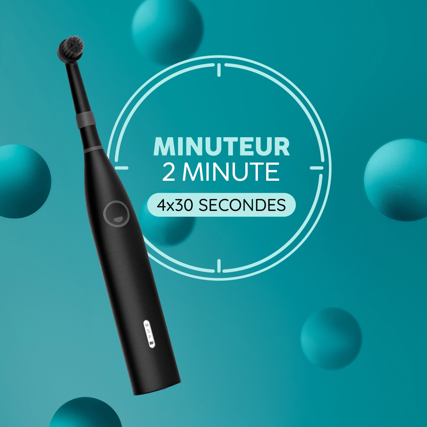 Brosse à Dents Électrique Rotative R2 | AllBlack | Set S