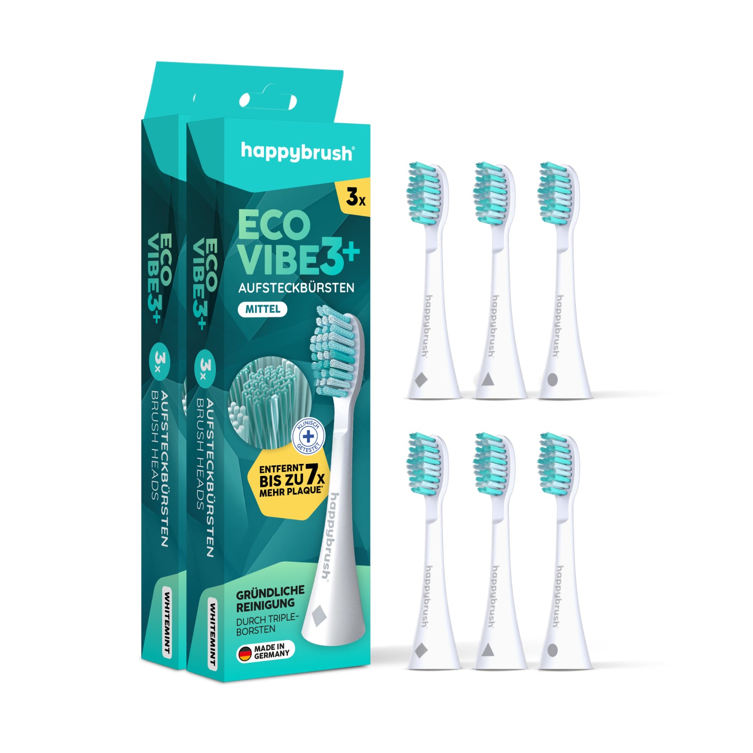Têtes de brosse Sonique V3+ | Blanc 6x