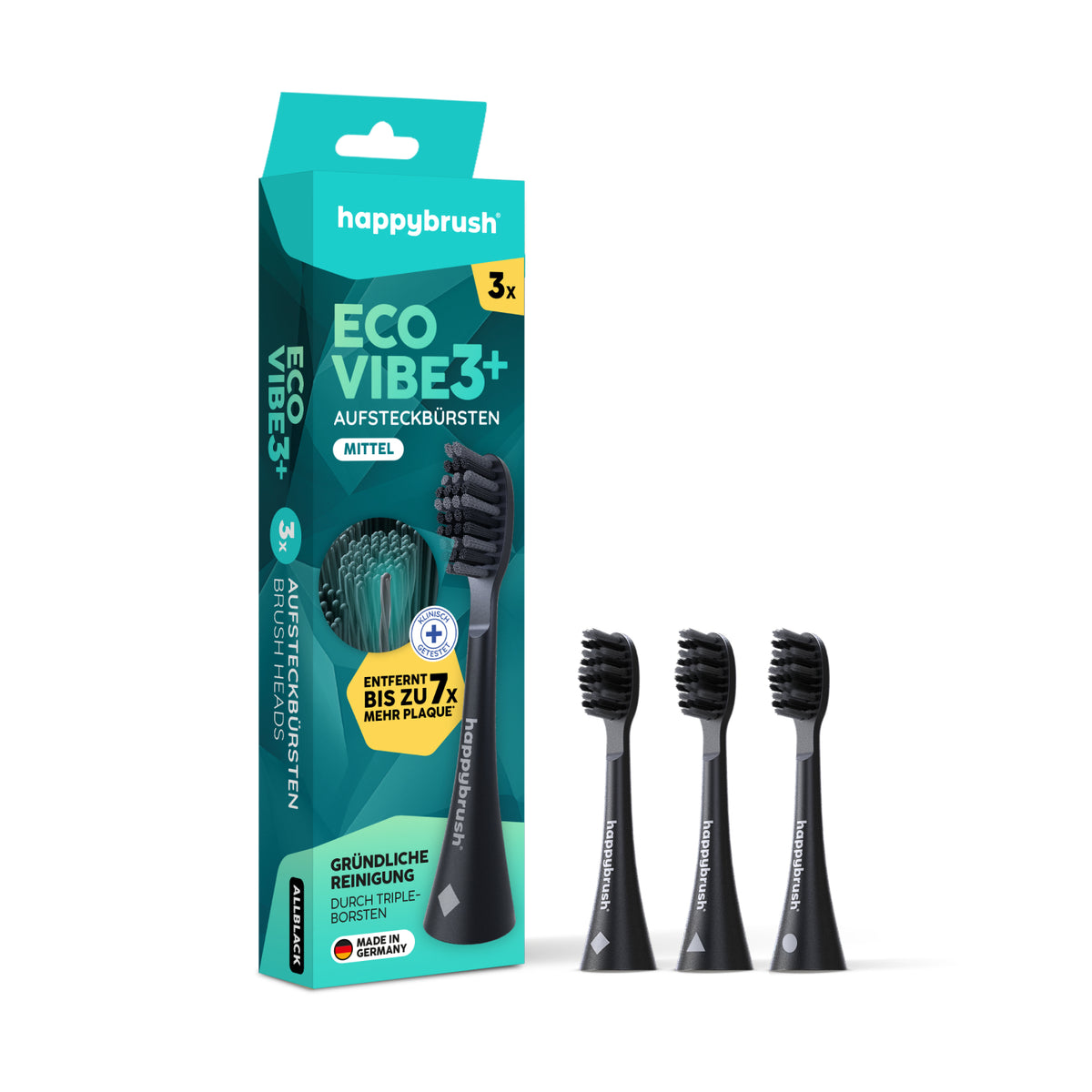 Têtes de brosse Sonique V3+ | Allblack 3x