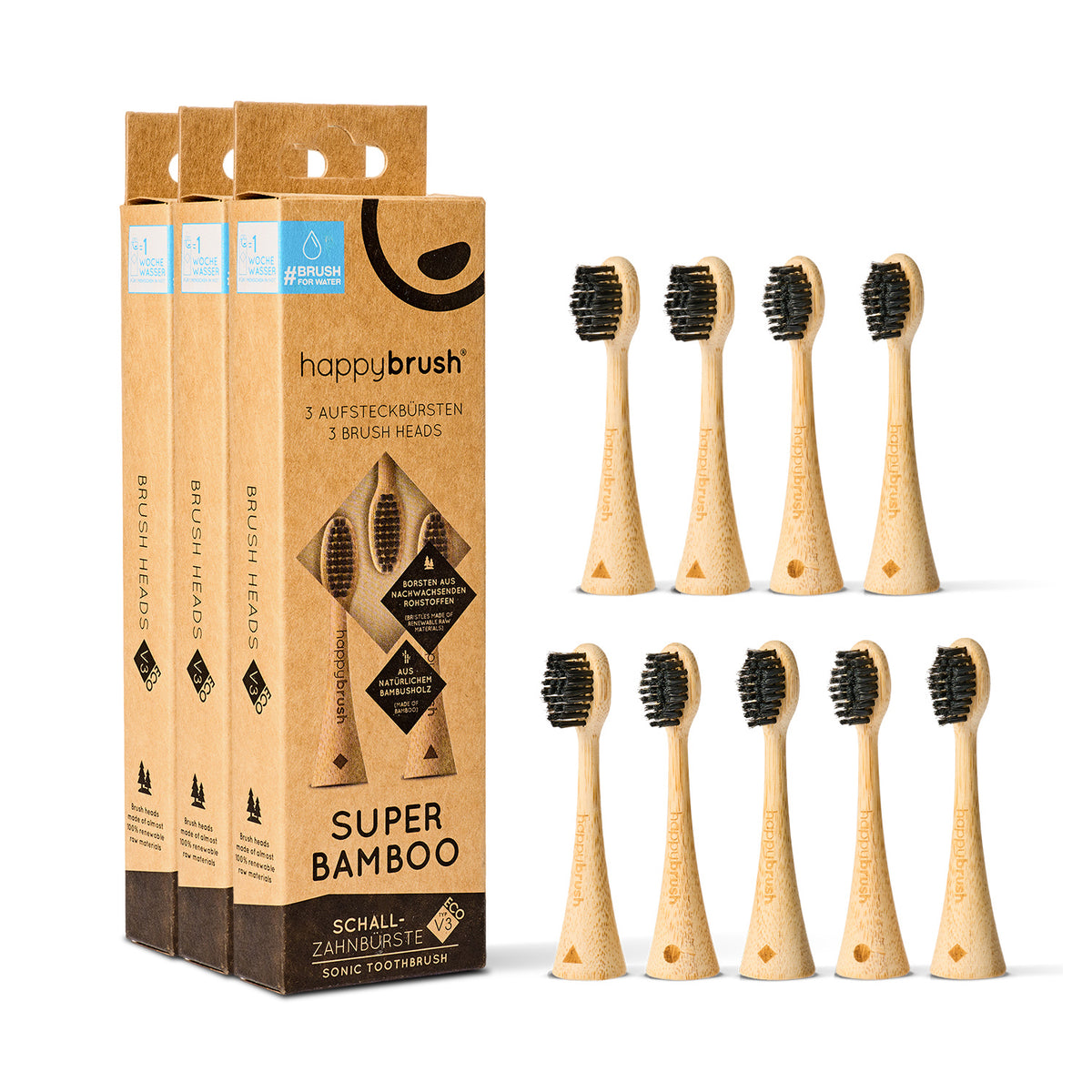 Têtes de brosse Sonique V3 | Bambou 9x